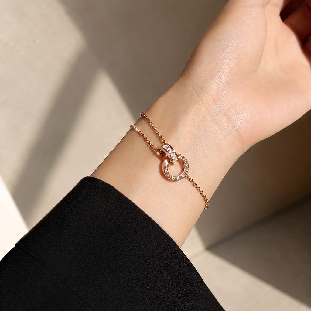 Gold Stainless Steel Interlocking Bracelet
