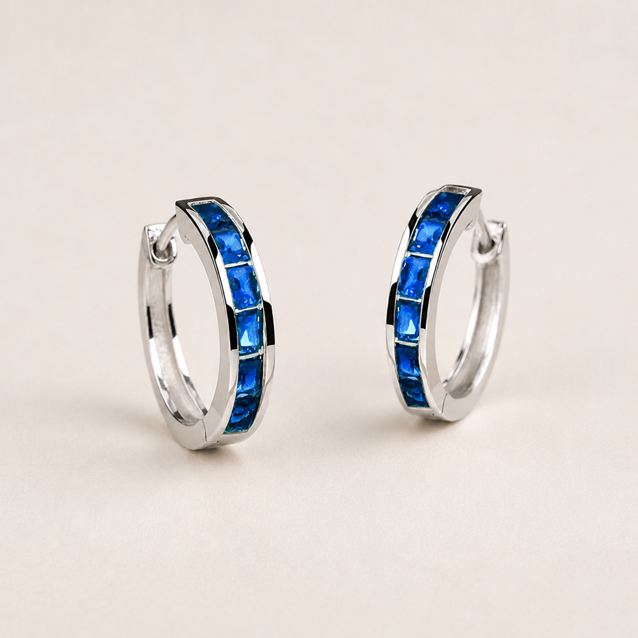 Gold Hoop Earrings with Cubic Zirconia