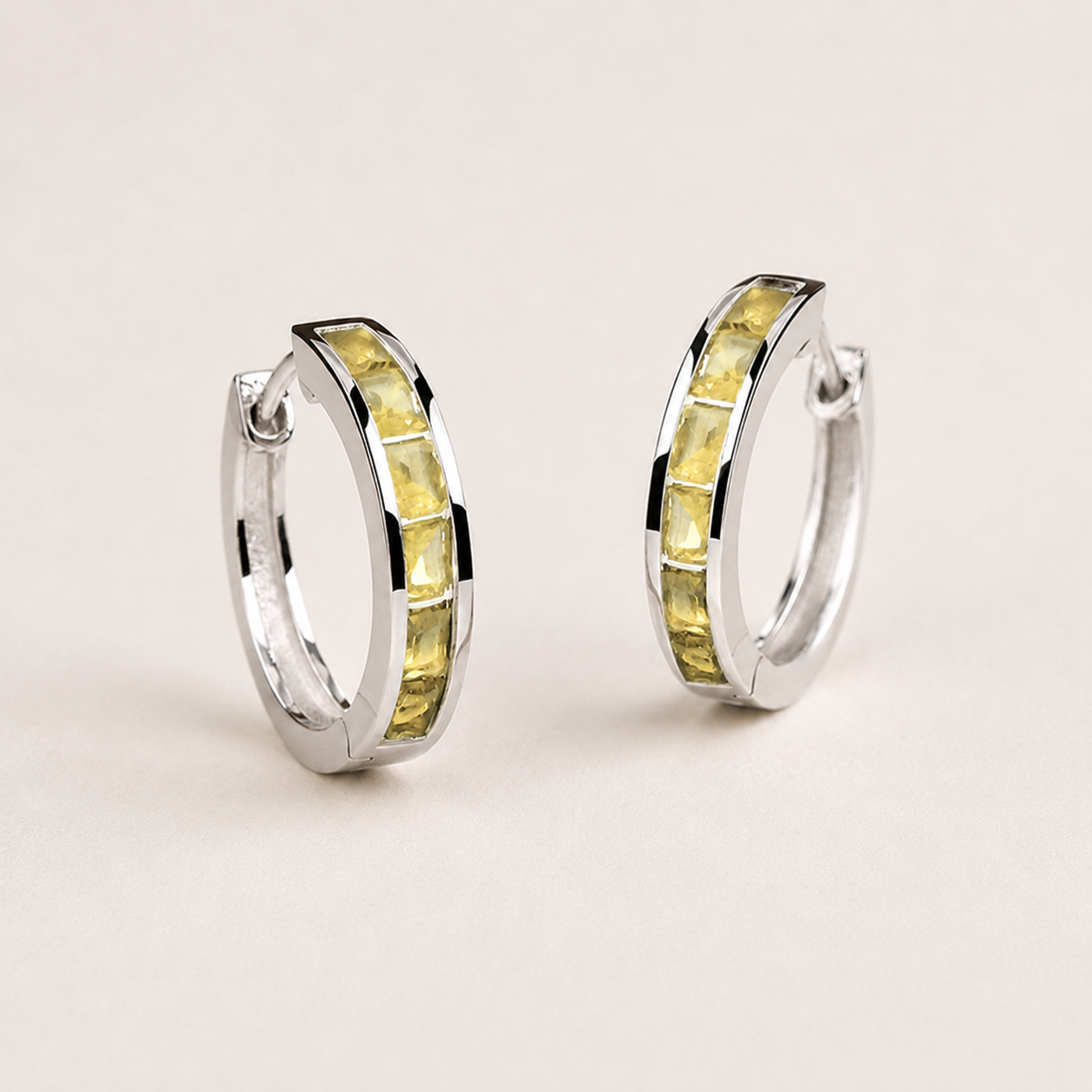 Gold Hoop Earrings with Cubic Zirconia