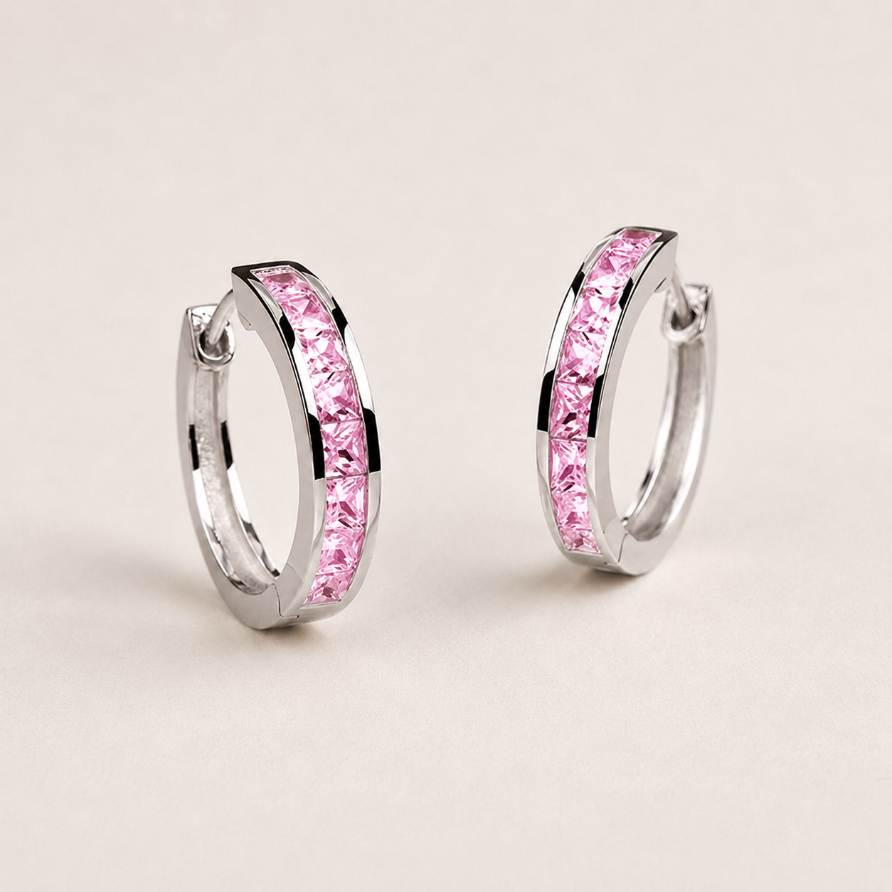 Gold Hoop Earrings with Cubic Zirconia