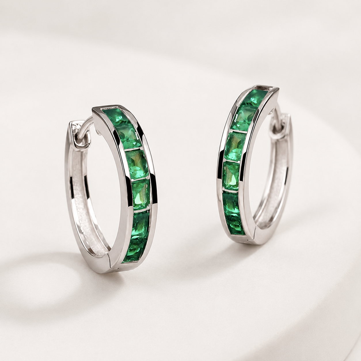 Gold Hoop Earrings with Cubic Zirconia