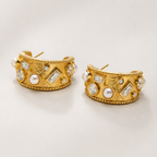 Elegant Pearl Hoop Earrings