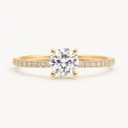 Zirconia Solitaire Ring in Silver-Tone Stainless Steel