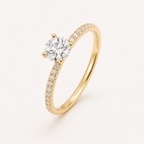 Zirconia Solitaire Ring in Silver-Tone Stainless Steel