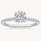 Zirconia Solitaire Ring in Silver-Tone Stainless Steel