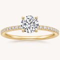 Zirconia Solitaire Ring in Silver-Tone Stainless Steel