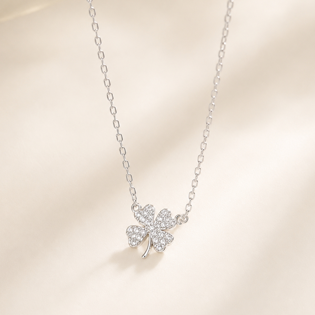 Lumière Clover Crystal Necklace
