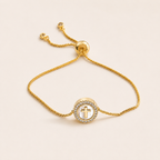 Gold Kupfer Armband mit Zirkonia