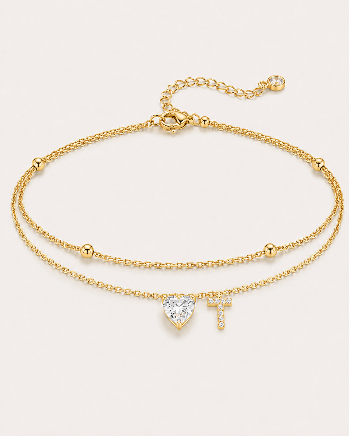 Initial Heart Anklet