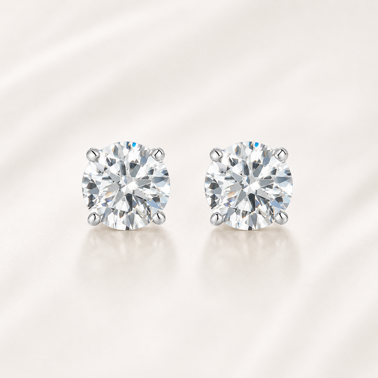 S925 Moissanite Solitaire Stud Earrings