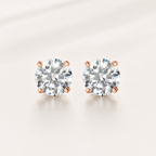 S925 Moissanite Solitaire Stud Earrings
