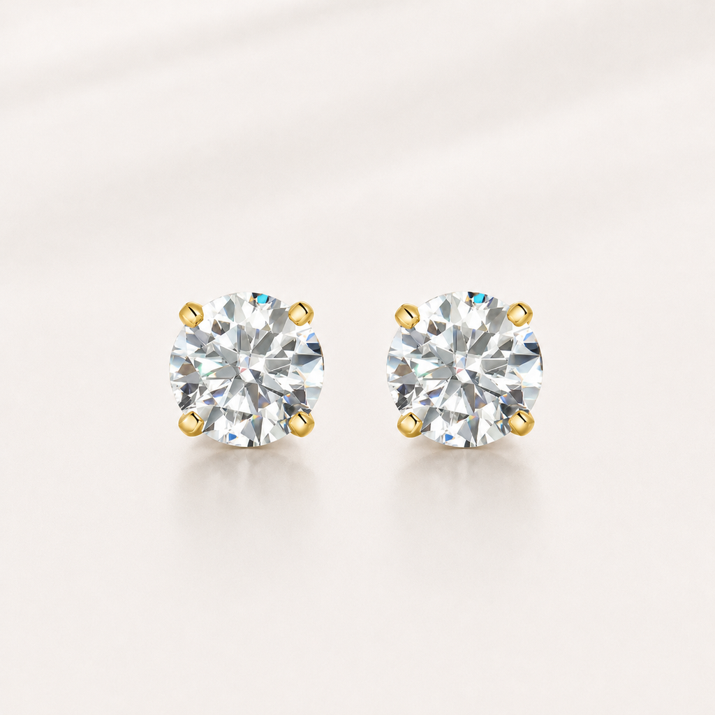 S925 Moissanite Solitaire Stud Earrings