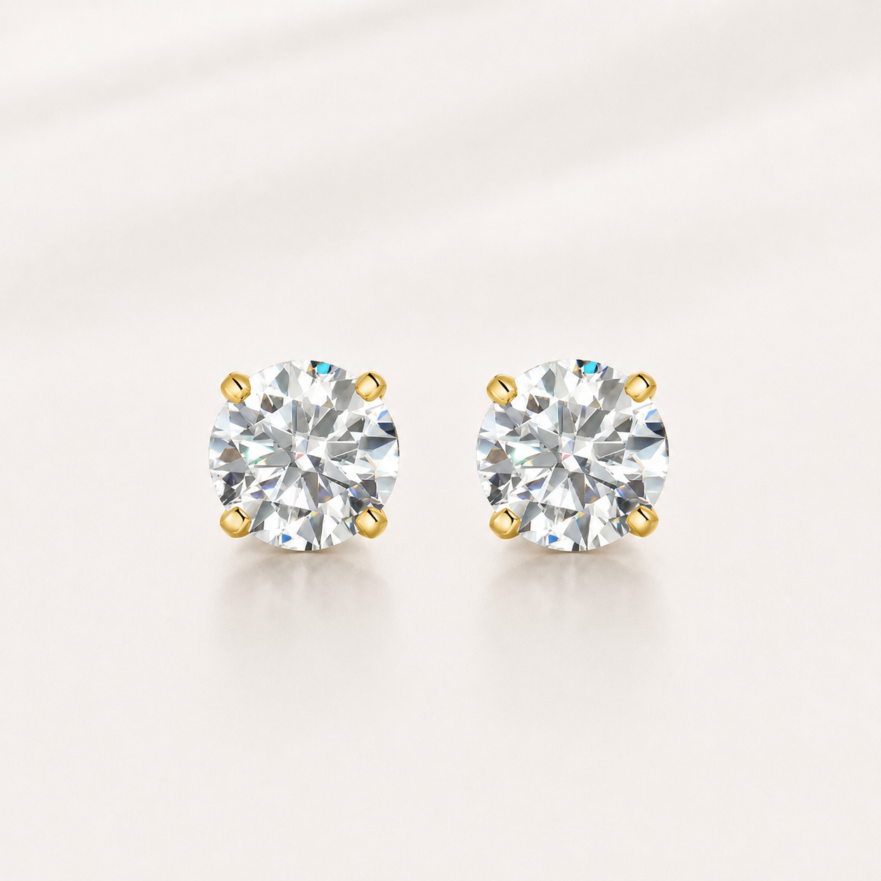 S925 Moissanite Solitaire Stud Earrings
