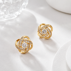 Knot of Light Zirconia Earrings