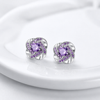 Knot of Light Zirconia Earrings