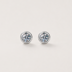 925 Sterling Silver Simplicity Zircon Stud Earrings