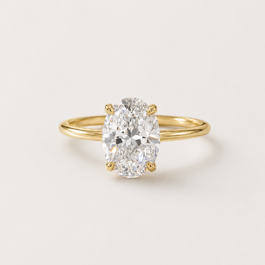 Oval Solitaire Zircon Ring in 925 Sterling Silver