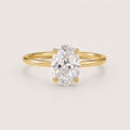 Oval Solitaire Zircon Ring in 925 Sterling Silver