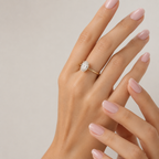 Oval Solitaire Zircon Ring in 925 Sterling Silver