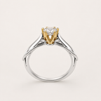 18K Gold-Plated Sterling Silver Solitaire Zircon Ring