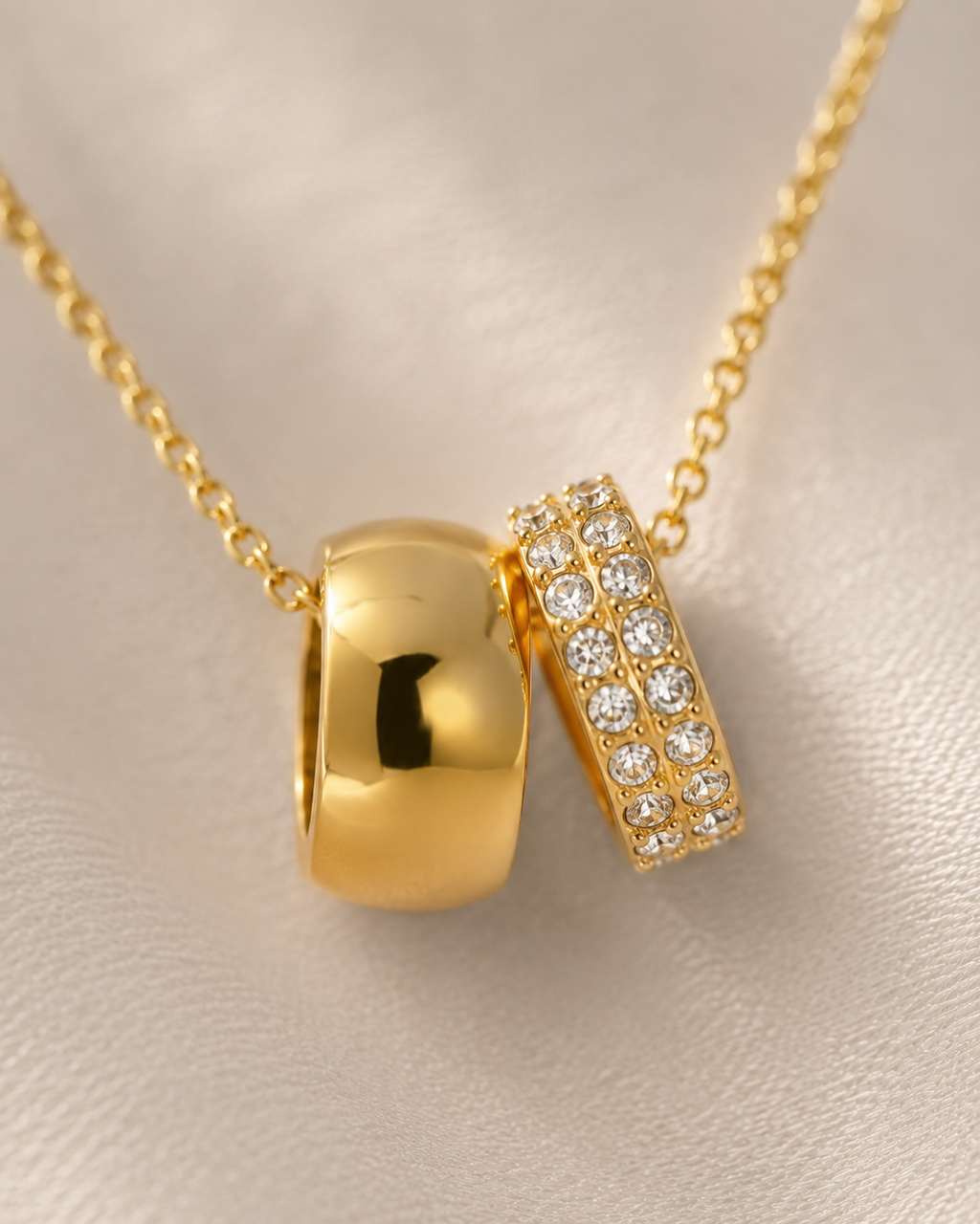 Pavé Duo Charm Necklace