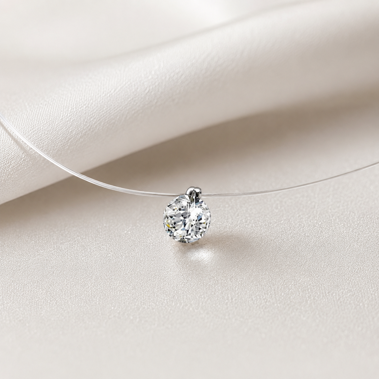 S925 Sterling Silver Invisible Moissanite Clavicle Necklace