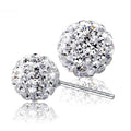 Crystal Ball Sterling Silver Stud Earrings