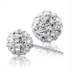 Crystal Ball Sterling Silver Stud Earrings