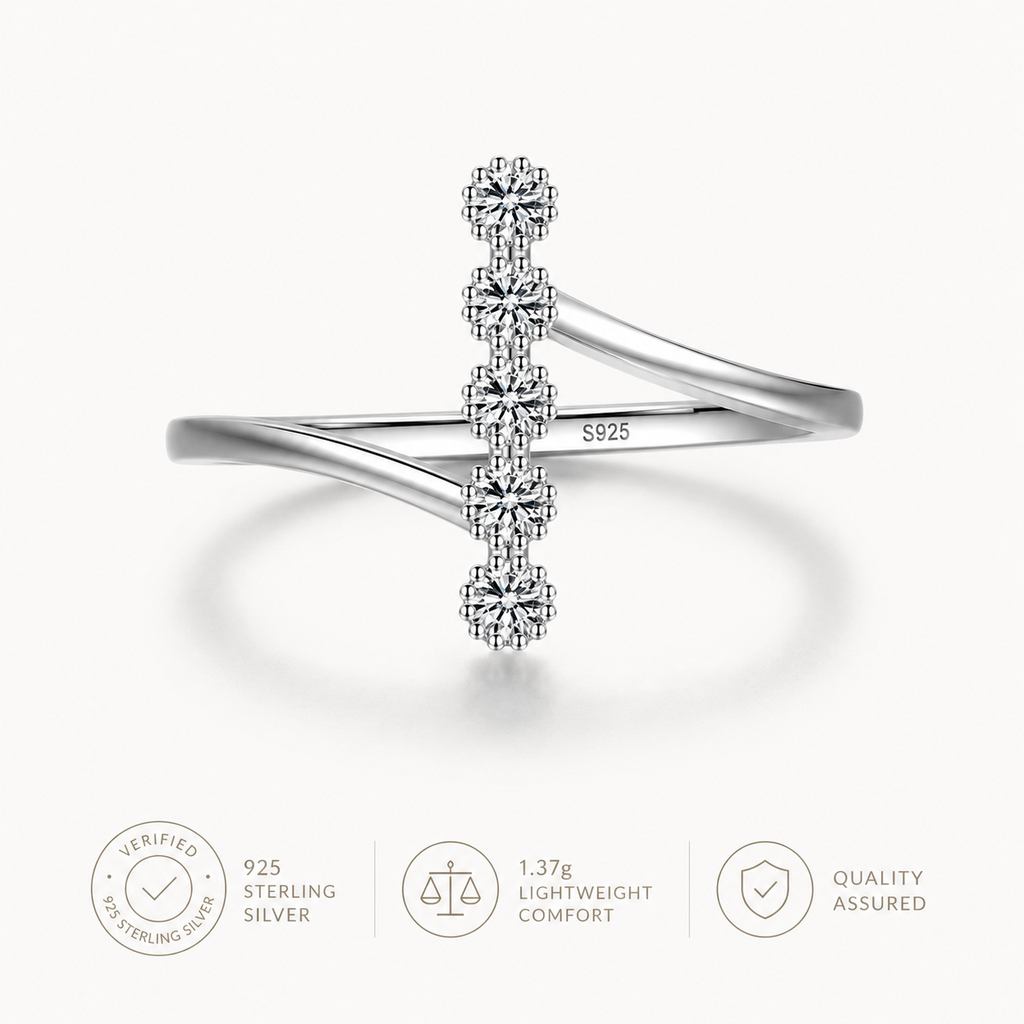 Bague Flora bypass en argent sterling 925  