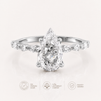 925 Sterling Silver Pear Lumière Ring