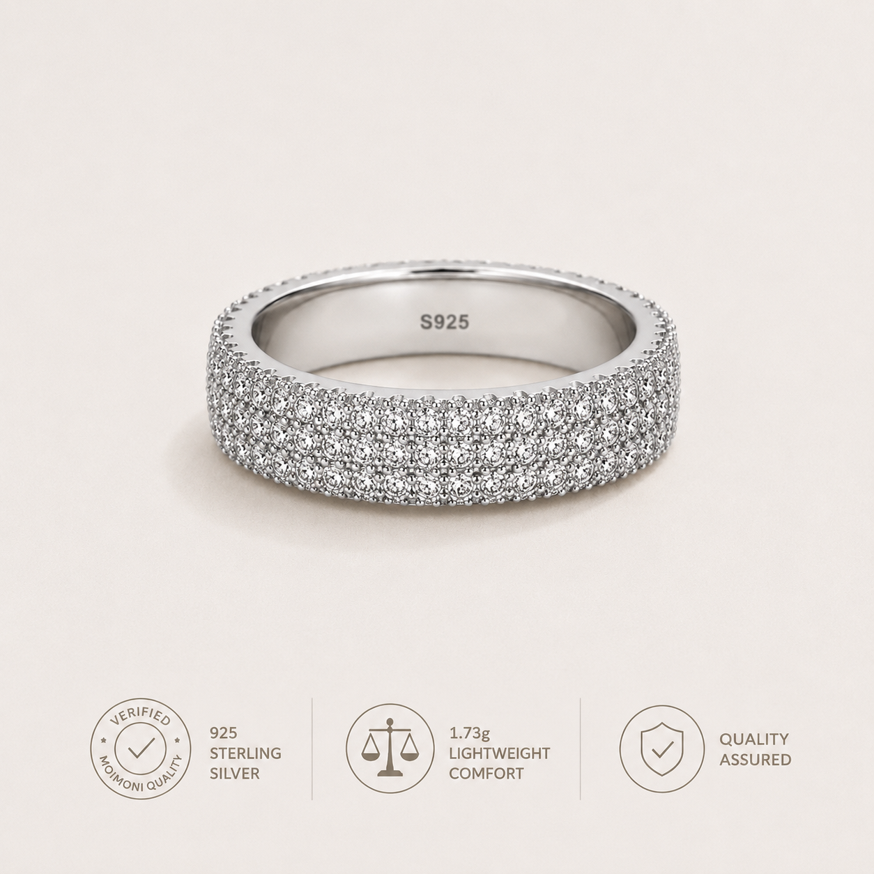 Anello Éclat Pavé — Argento sterling 925