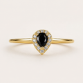 Noir Éclat 925 Sterling Silver Pear-Cut Ring