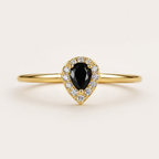 Noir Éclat 925 Sterling Silver Pear-Cut Ring