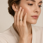 Noir Éclat 925 Sterling Silver Pear-Cut Ring
