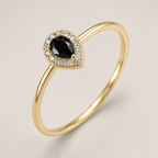 Noir Éclat 925 Sterling Silver Pear-Cut Ring