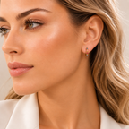 Boucles d'oreilles créoles à charnière avec pierres colorées, bijou fin style Europe, cadeau en argent sterling massif 925 pour femmes  