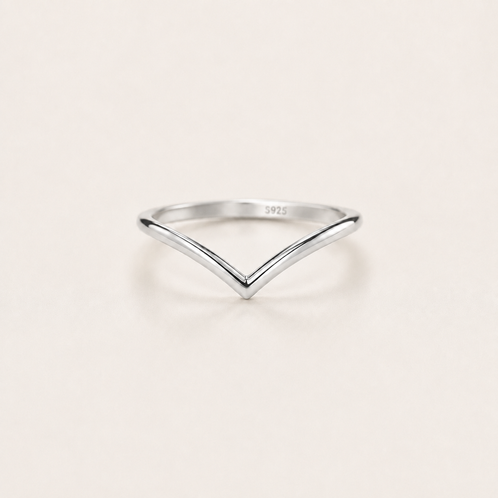 Bague en V classique et simple en argent sterling 925 pour femmes, engagement, anniversaire, bijou fin de haute qualité  