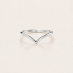 Bague en V classique et simple en argent sterling 925 pour femmes, engagement, anniversaire, bijou fin de haute qualité  