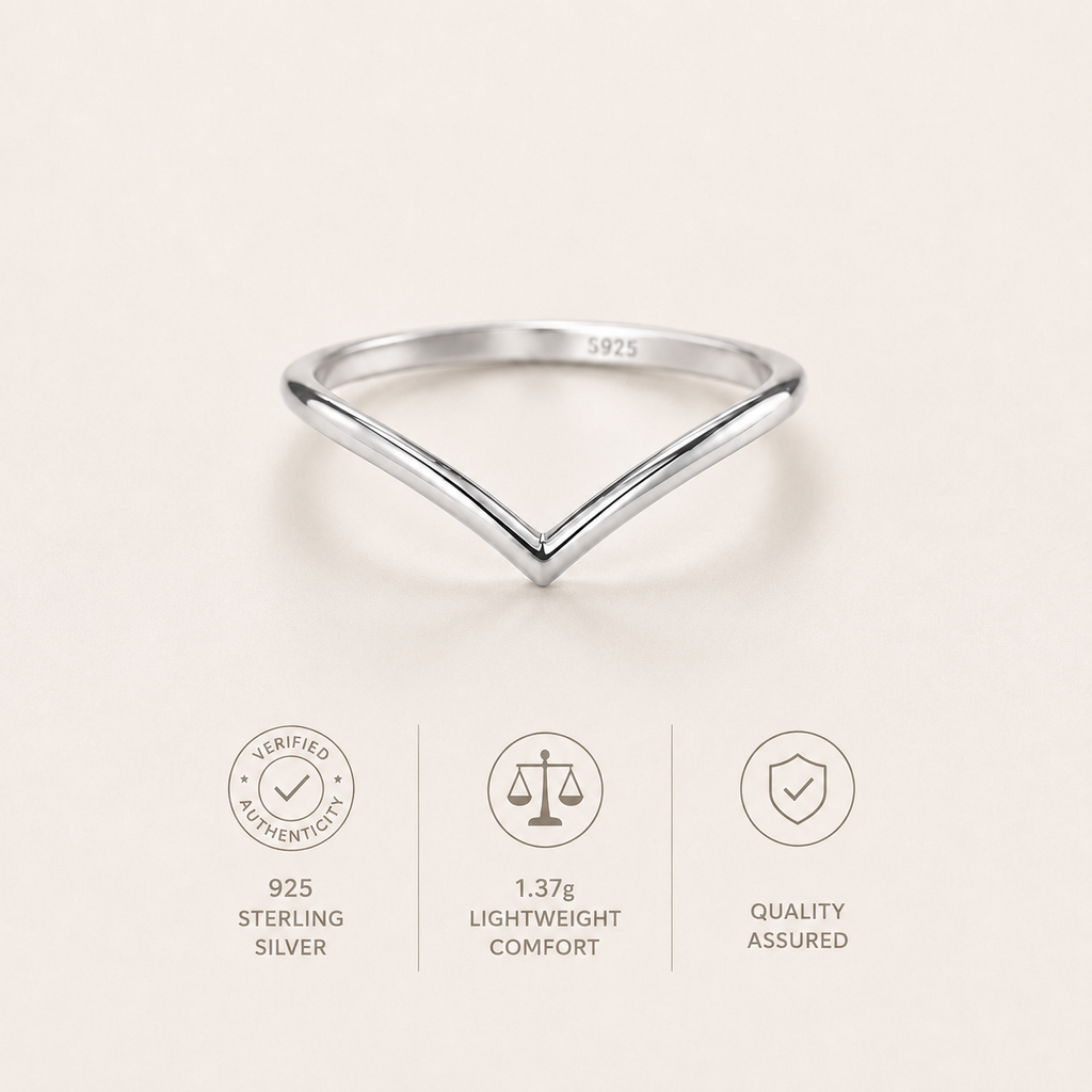 Bague en V classique et simple en argent sterling 925 pour femmes, engagement, anniversaire, bijou fin de haute qualité  