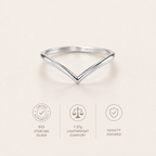 Bague en V classique et simple en argent sterling 925 pour femmes, engagement, anniversaire, bijou fin de haute qualité  
