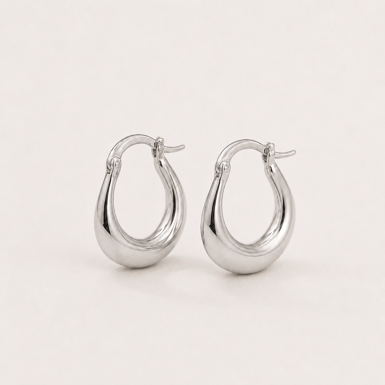 Boucles d'oreilles circulaires lisses classiques et simples en argent sterling 925 pour femmes, anniversaire, banquet, bijou fin de haute qualité  