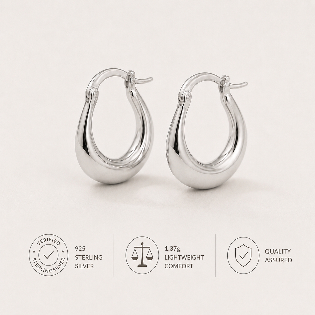 Boucles d'oreilles circulaires lisses classiques et simples en argent sterling 925 pour femmes, anniversaire, banquet, bijou fin de haute qualité  