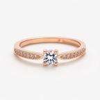 Adjustable 925 Sterling Silver Ring with Zircon and 18K Gold Finish