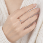 Adjustable 925 Sterling Silver Ring with Zircon and 18K Gold Finish