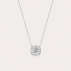 Cushion Halo Cubic Zirconia Pendant Necklace