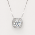 Cushion Halo Cubic Zirconia Pendant Necklace