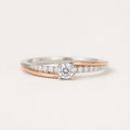 Bagues bicolores tendance Huitan pour femmes, alliance de mariage avec zircon cubique, bijou exquis pour demande en mariage
