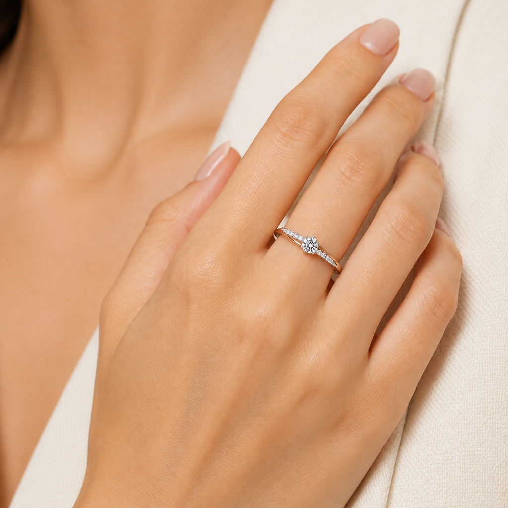 Bagues bicolores tendance Huitan pour femmes, alliance de mariage avec zircon cubique, bijou exquis pour demande en mariage