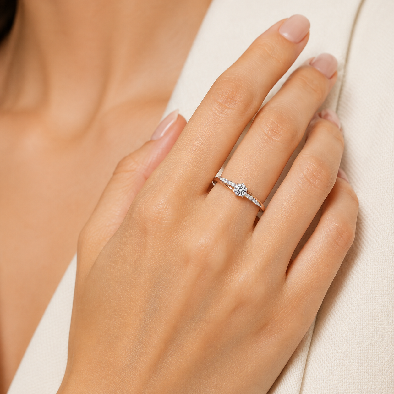 Bagues bicolores tendance Huitan pour femmes, alliance de mariage avec zircon cubique, bijou exquis pour demande en mariage