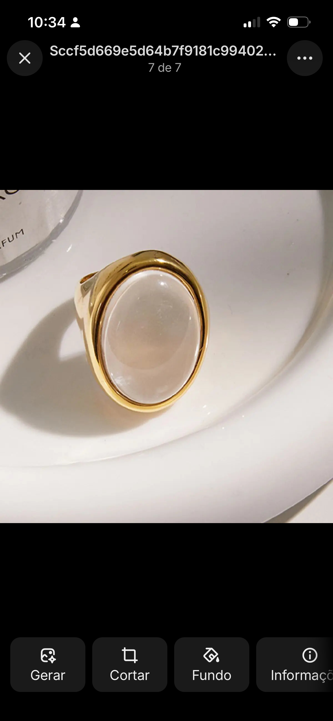 Uworld Klassischer Eiförmiger Transparenter Harzring Für Frauen 18K PVD Vergoldeter Edelstahlring Party Exquisiter Schmuck